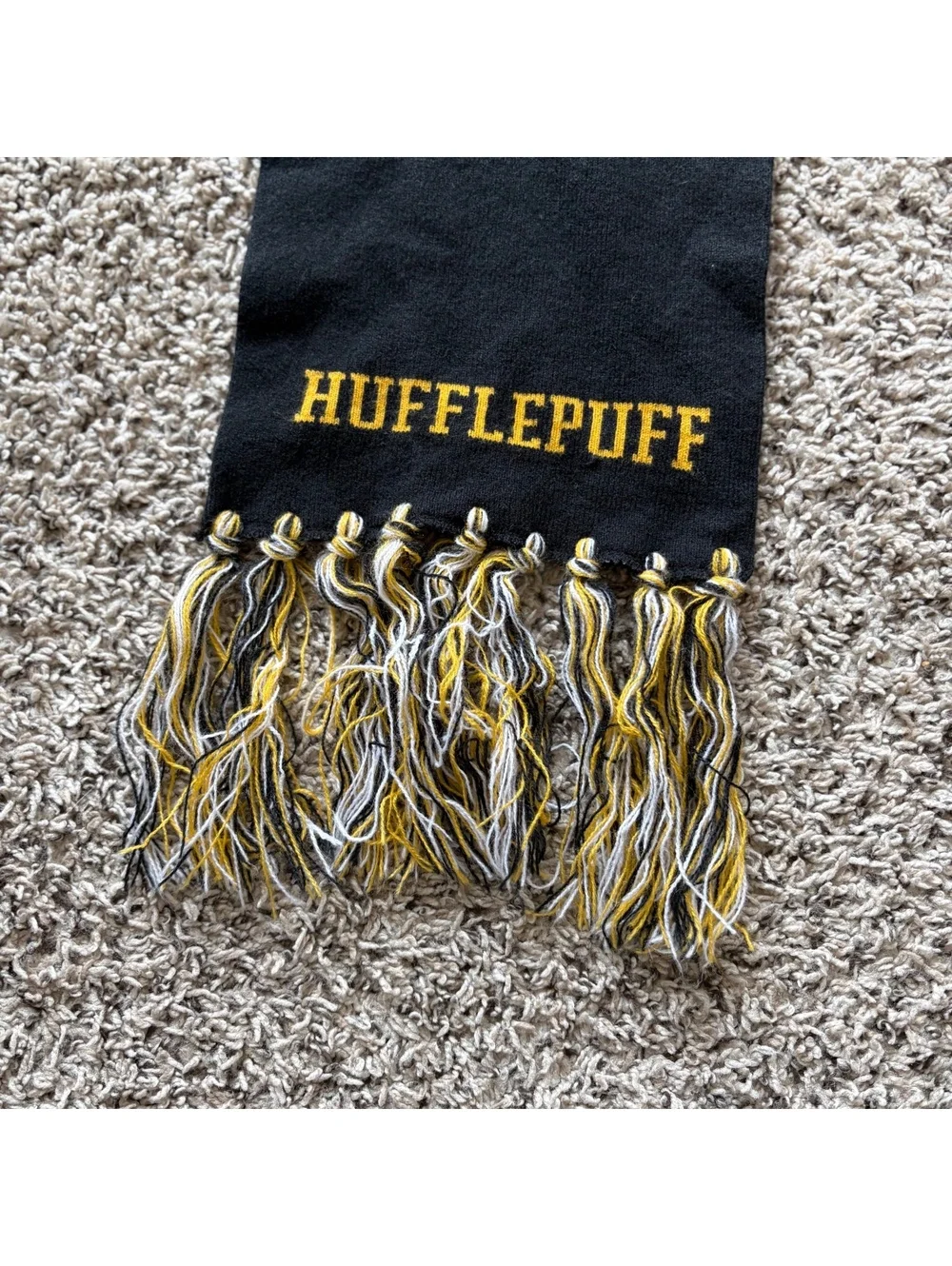 Hufflepuff Wizarding World of Harry Potter House Scarf, Black & Yellow Crest